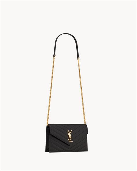 ysl matelasse chain wallet